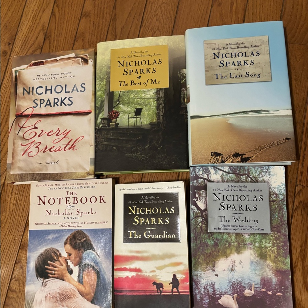 Nicholas Sparks Paperback Book Lot - Assorted Covers (Set of 6)